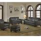 Italiano Furniture Fletcher Leather Ottoman in Charcoal Gray, , large