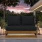 Linon Home Decor Silbury Outdoor Bench with Black Cushion in Warm Teak, , large