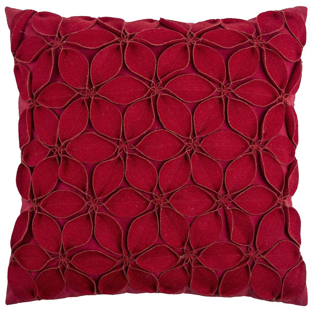 Rizzy Home 18" x 18" Pillow Cover in Red with Flowers, , large