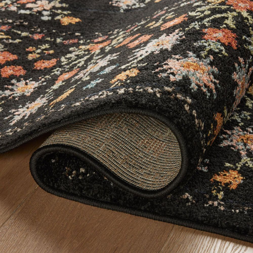 Rifle Paper Co Laurel Eleanor 5&#39;3&quot; x 7&#39;8&quot; Black Area Rug, , large
