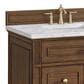 James Martin Vanities Lorelai 36" Single Vanity in Mid-Century Walnut with 3 cm Carrara White Marble Top, , large