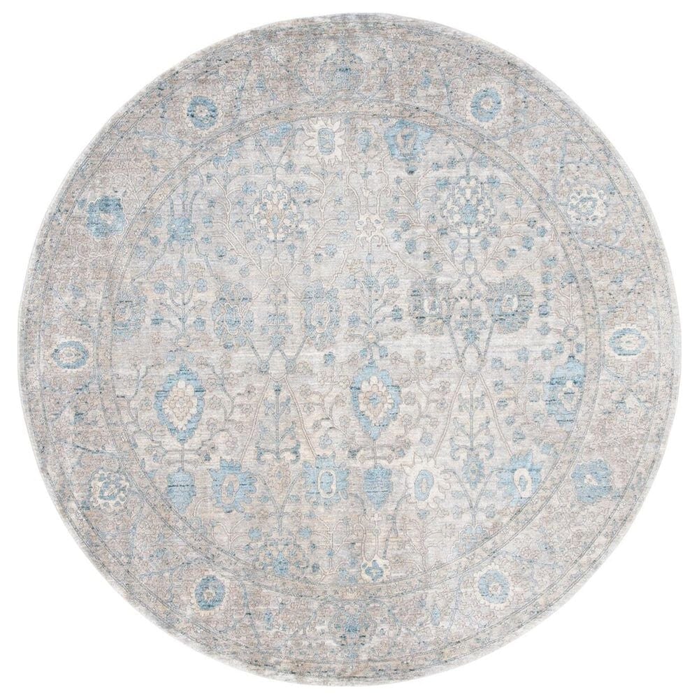 Safavieh Dream DRM408H 6"7" Round Grey and Blue Area Rug, , large