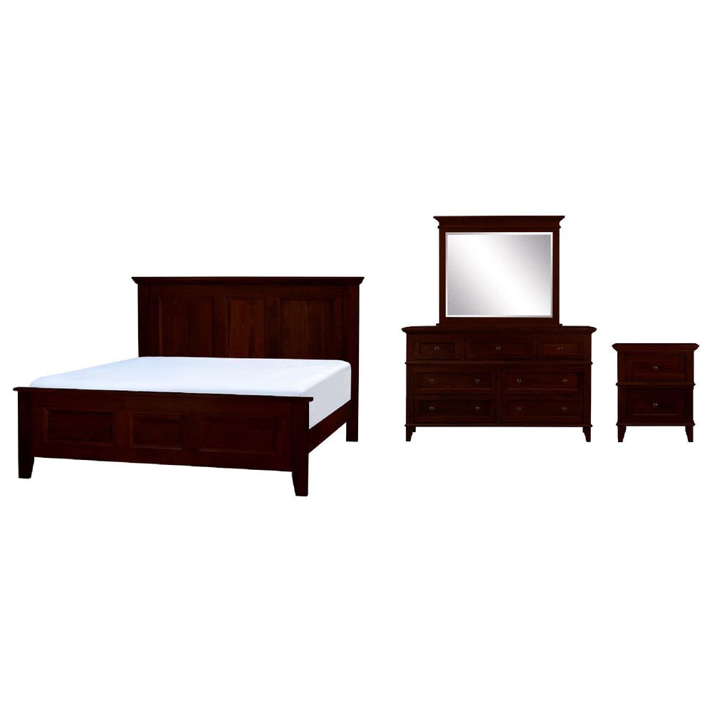 Fleming Furniture Co. Brentwood 4-Piece King Panel Bedroom Set in Sunset, , large
