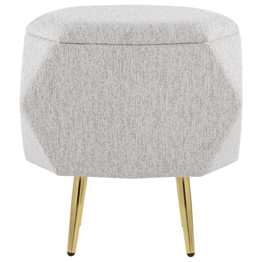 LumiSource Diamond Storage Ottoman in Light Grey, , large
