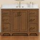 37B Lucerne 48" Single Bathroom Vanity in Dark Maplewood with Marble Top and Backsplash, , large