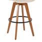 Lumisource Cosmo Swivel Barstool with Cream Cushion in Walnut and Black, , large
