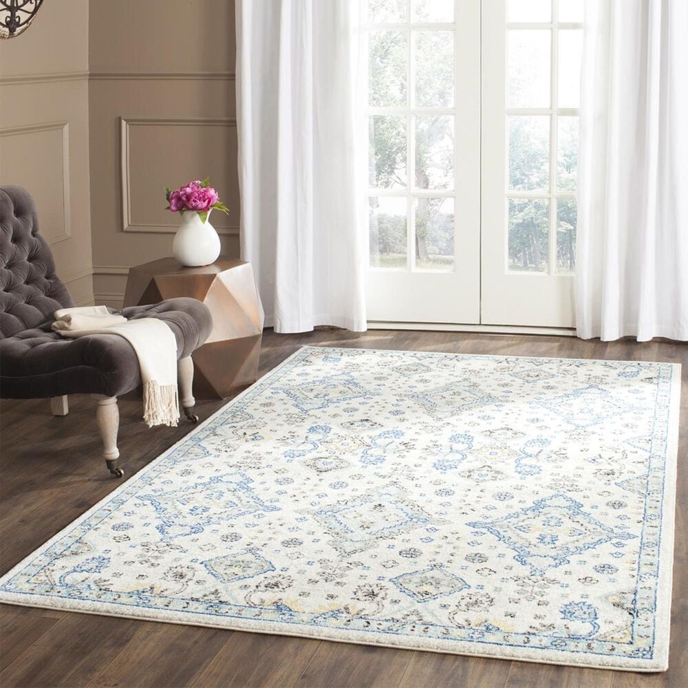 Safavieh Evoke EVK224C-5 5&#39;1&quot; x 7&#39;6&quot; Ivory/Light Blue Area Rug, , large