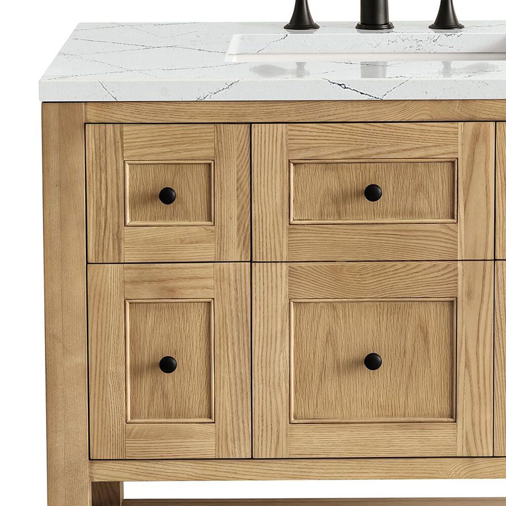 James Martin Vanities Breckenridge 36&quot; Single Bathroom Vanity in Light Natural Oak with 3 cm Ethereal Noctis Quartz Top and Rectangular Sink, , large