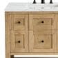 James Martin Vanities Breckenridge 36" Single Bathroom Vanity in Light Natural Oak with 3 cm Ethereal Noctis Quartz Top and Rectangular Sink, , large