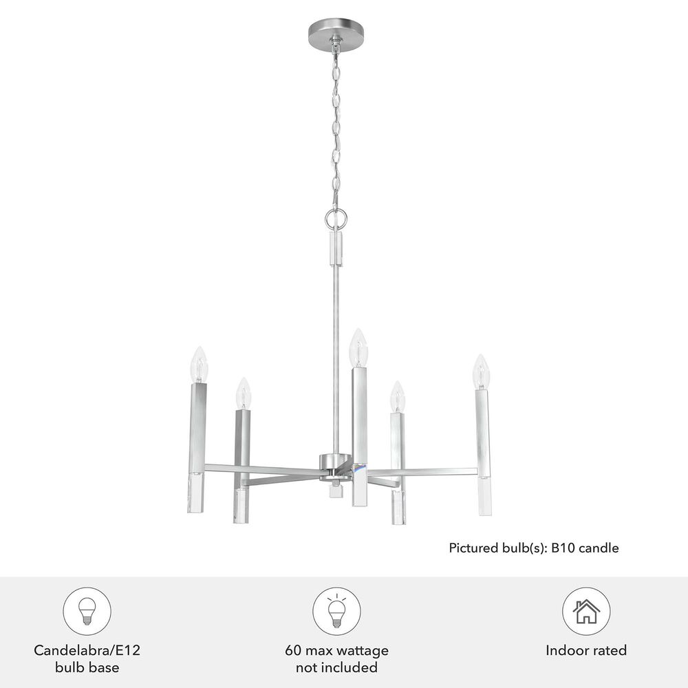 Hunter Sunjai 5-Light Chandelier in Brushed Nickel, , large