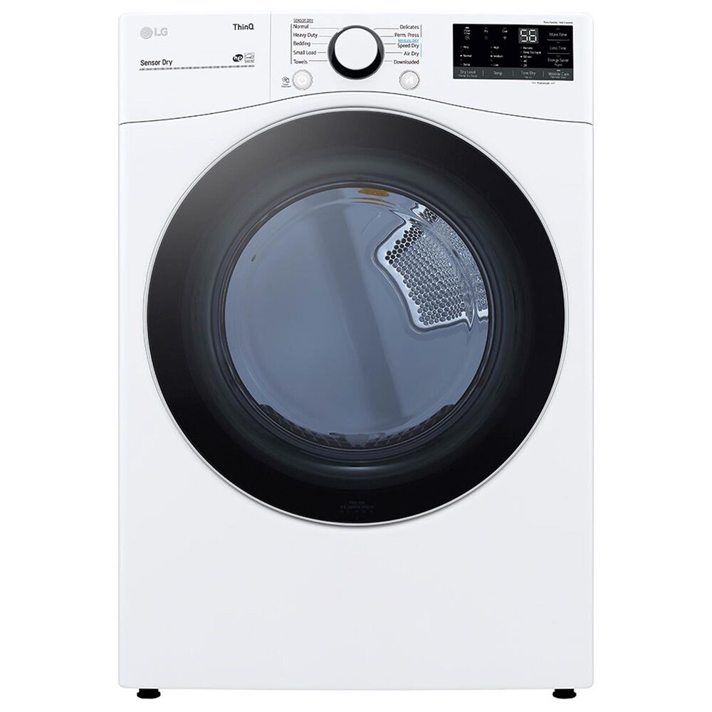 LG 7.4 Cu. Ft. Smart Wi-Fi Enabled Front Load Electric Dryer in White, , large