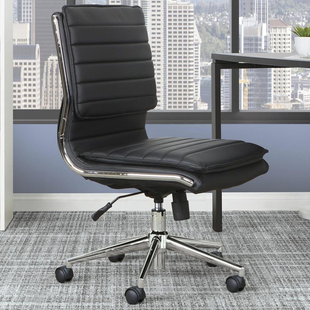 OSP Home Armless Manager Chair in Black, , large