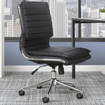 OSP Home Armless Manager Chair in Black, , large