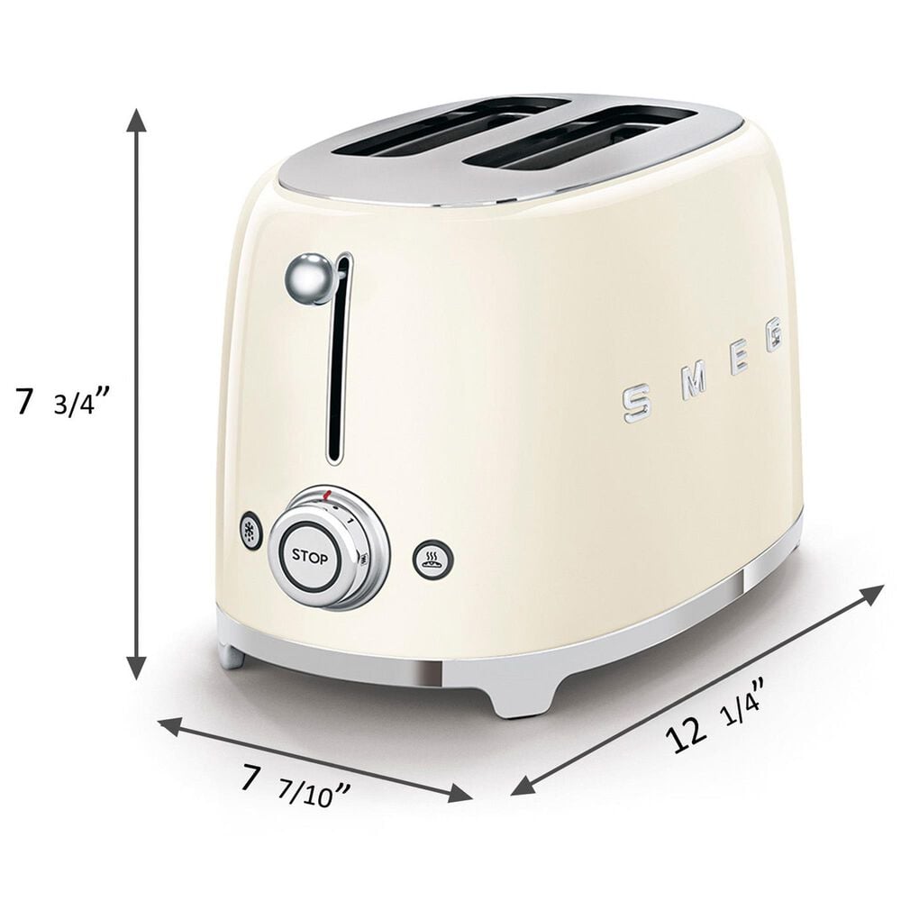 SMEG Retro-Style 2-Slice Toaster in Glossy Navy Blue and Polished Chrome, , large