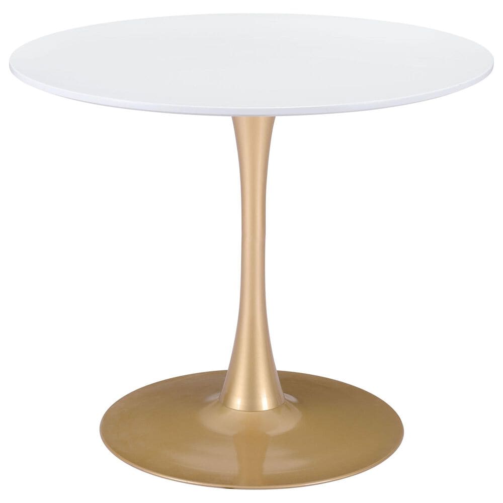 Zuo Modern Opus Dining Table in White/Gold, , large