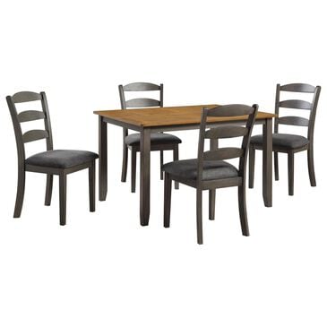 Valor Living West Lake 5-Piece Rectangular Dining Set in Antique Natural and Grey, , large