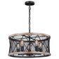 Vaxcel Bremerton 5-Light Chandelier in Black and Burnished Teak, , large