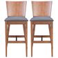 Zuo Modern Ambrose Bar Chair in Brown/Dark Gray Cushion (Set of 2), , large