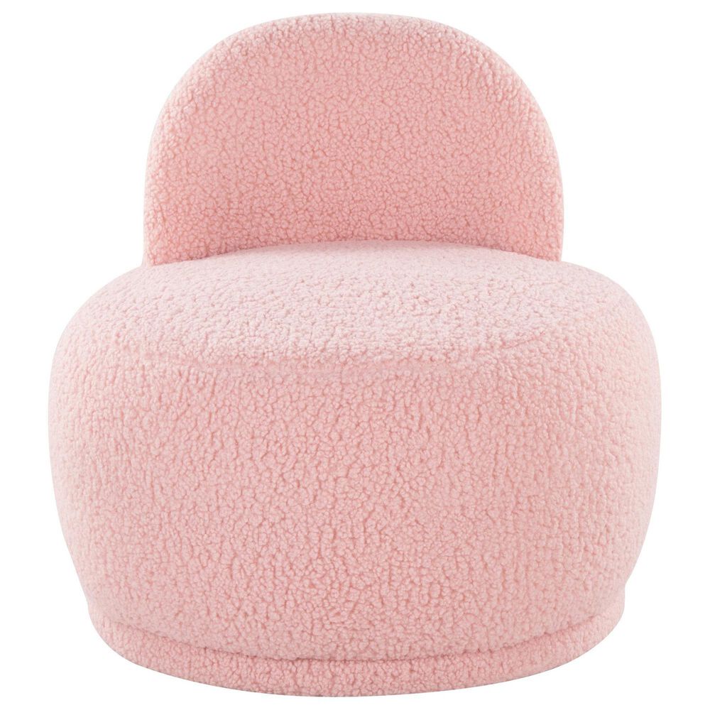 Lumisource Kimi Accent Chair in Pink Sherpa, , large