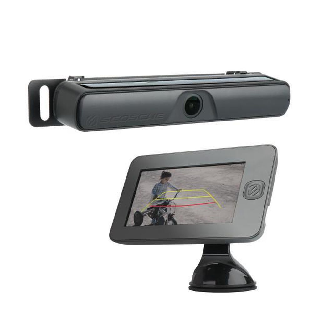 Scosche WBUSSPF43 Wireless Solar Powered Backup Camera System with 4.3 Color Dash Monitor and License Plate Frame for Cars, Trucks and SUVs, , large