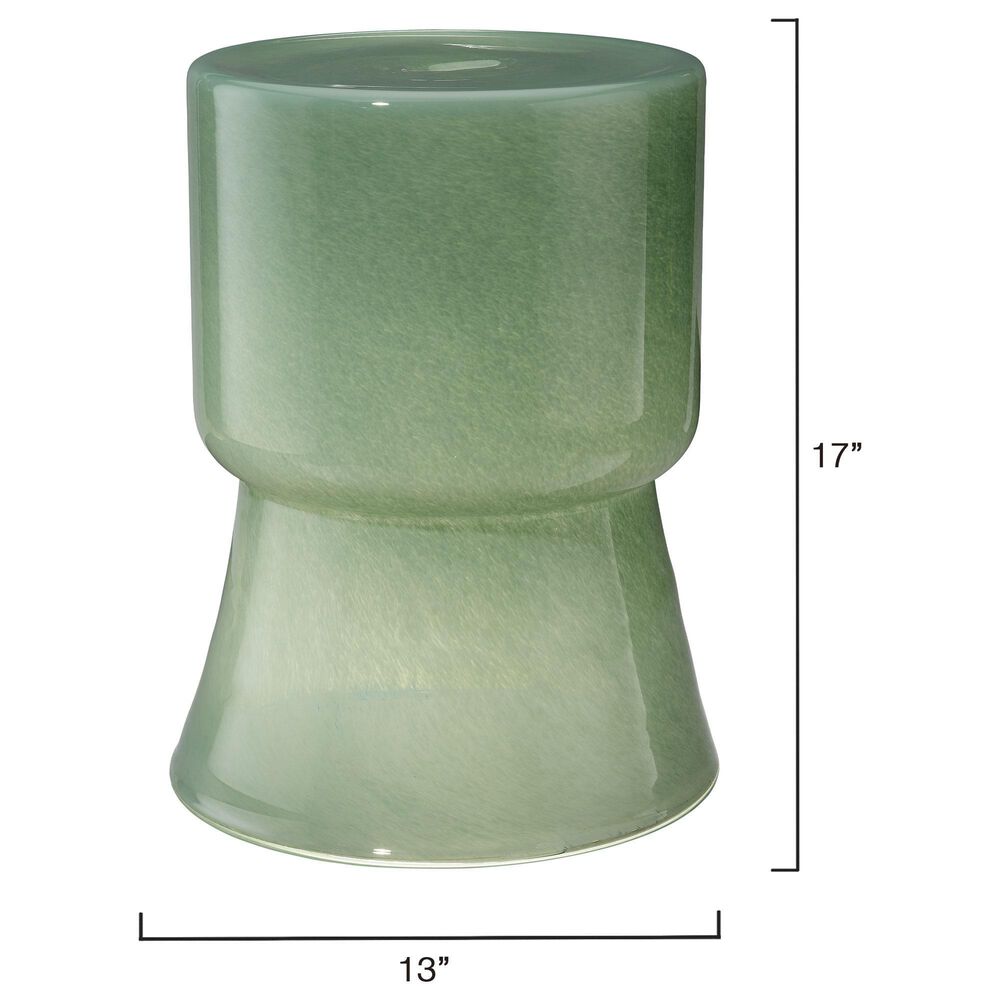 Splendor Living Upland Glass Garden Stool in Green, , large