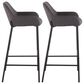 LumiSource Daniella Bar Stool with Charcoal Upholstery in Black (Set of 2), , large