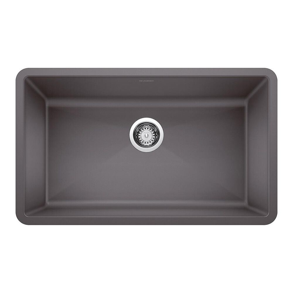 Blanco Precis 32" Super Single Bowl Kitchen Sink in Cinder, , large