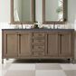 James Martin Vanities Chicago 72" Double Bathroom Vanity in Whitewashed Walnut with 3 cm Charcoal Soapstone Quartz Top and Rectangular Sinks, , large
