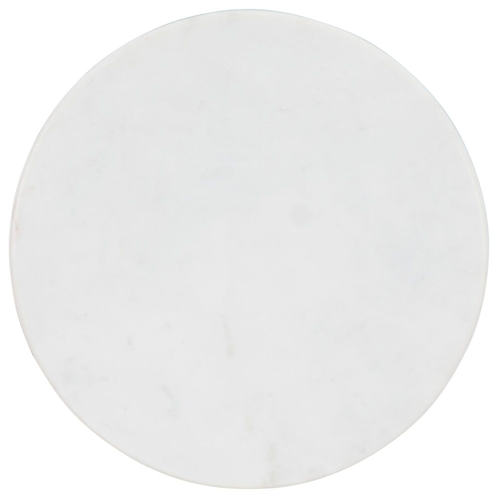 Linon Home Decor Rian Spiral Drink Table in Silver and White, , large