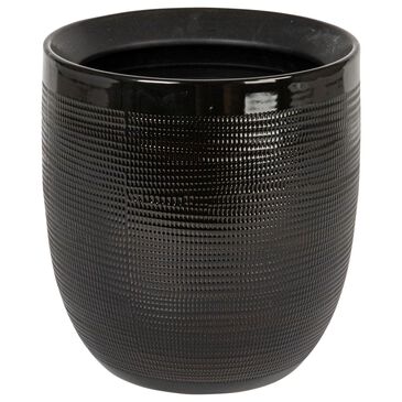 Creative Coop Embossed Textured Stoneware Planter in Black, , large