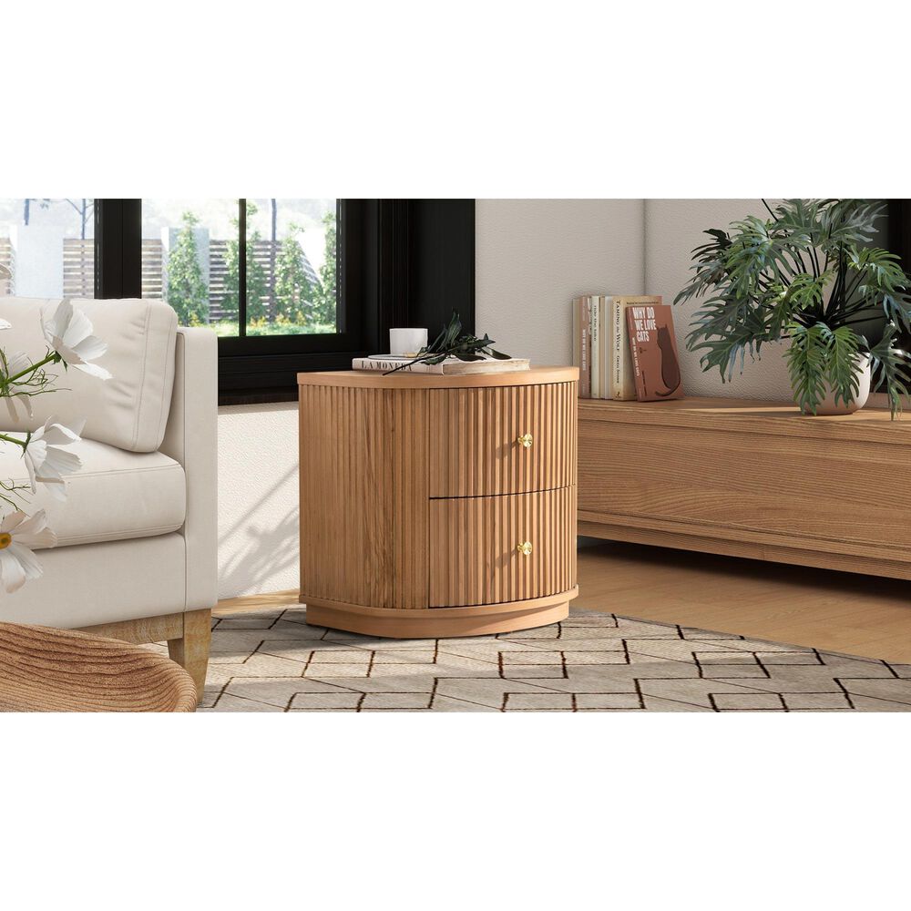 Jennifer Taylor Home Valentine Side Table in Natural Brown, , large