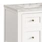 James Martin Vanities Breckenridge 30" Single Bathroom Vanity in Bright White with 3 cm Victorian Silver Quartz Top and Rectangular Sink, , large