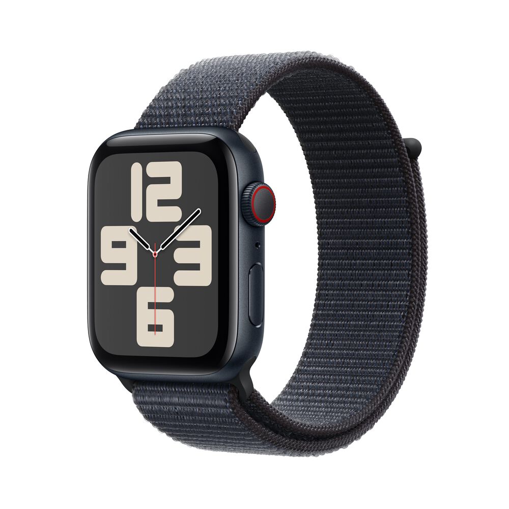 Apple Watch SE GPS + Cellular 44mm Midnight Aluminum Case with Ink Sport Loop, , large