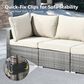 HOMLUX 7-Piece Patio Conversation Set with Grey Wicker in Beige, , large