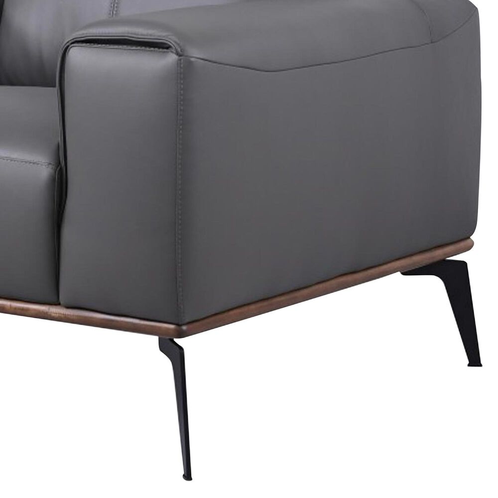 37B Pietro Stationary Leather Chair in Gray, , large