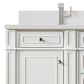 James Martin Vanities Bristol 60" Double Bathroom Vanity in Bright White with Single Hole 3 cm White Zeus Quartz Top and Rectangular Sinks, , large