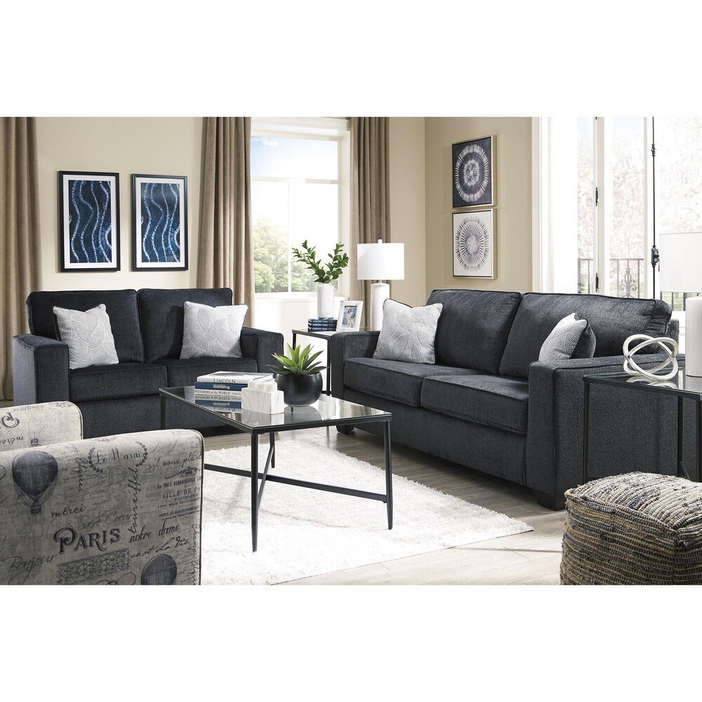 Ashley Altari Stationary Sofa and Loveseat Set in Slate, , large