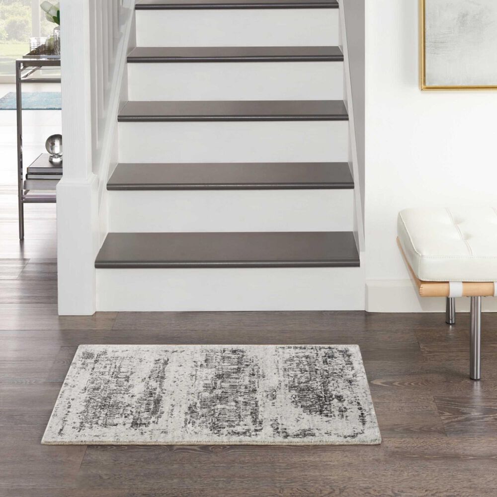 Nourison Harmony 2&#39; x 3&#39; Ivory and Charcoal Area Rug, , large