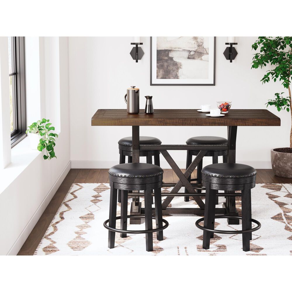 Ashley Valebeck Swivel Counter Stool in Antiqued Black, , large