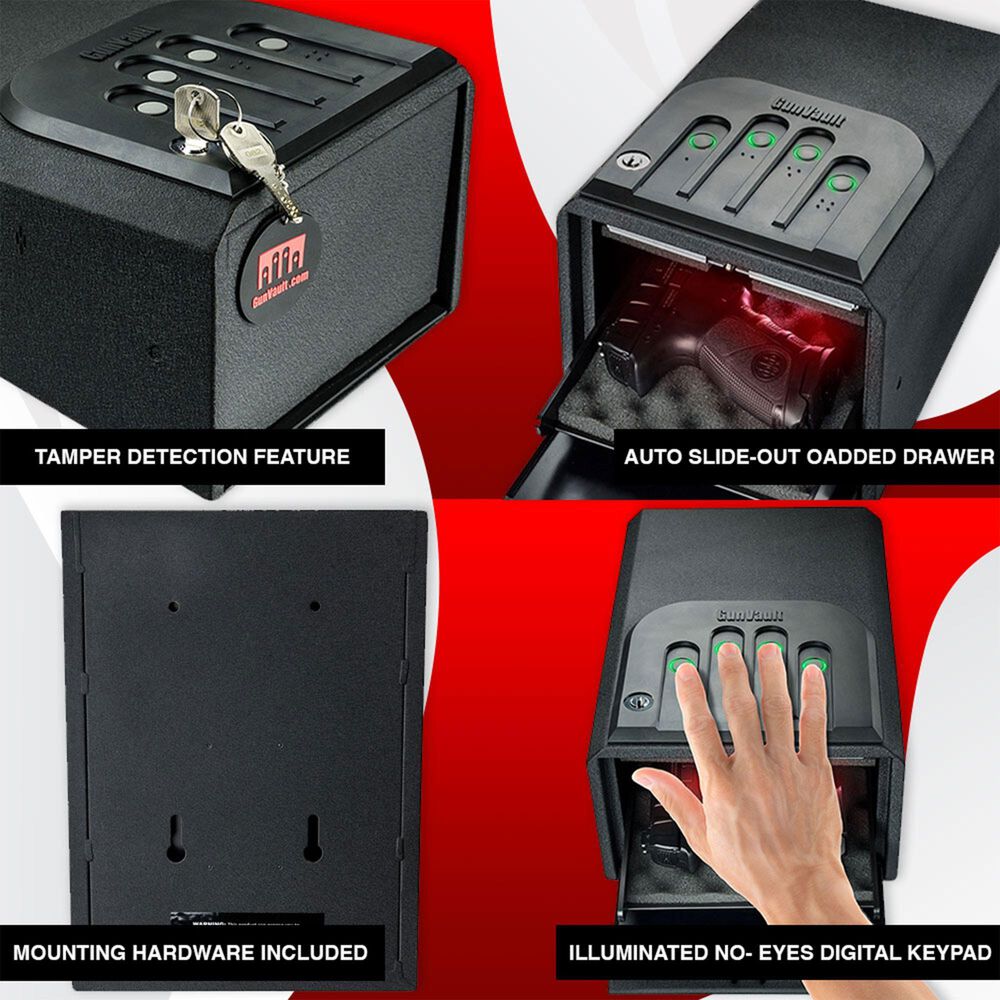 GunVault MiniVault Handgun Safe in Black, , large