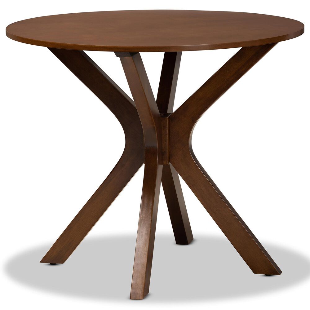Baxton Studio Kenji 34" Dining Table in Walnut Brown - Table Only, , large