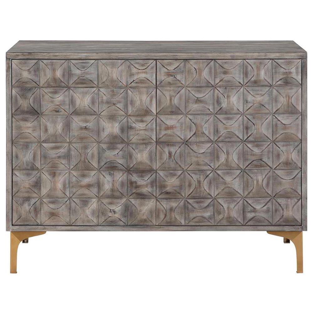 Linon Home Decor 2-Door Cabinet in Gray and Gold, , large