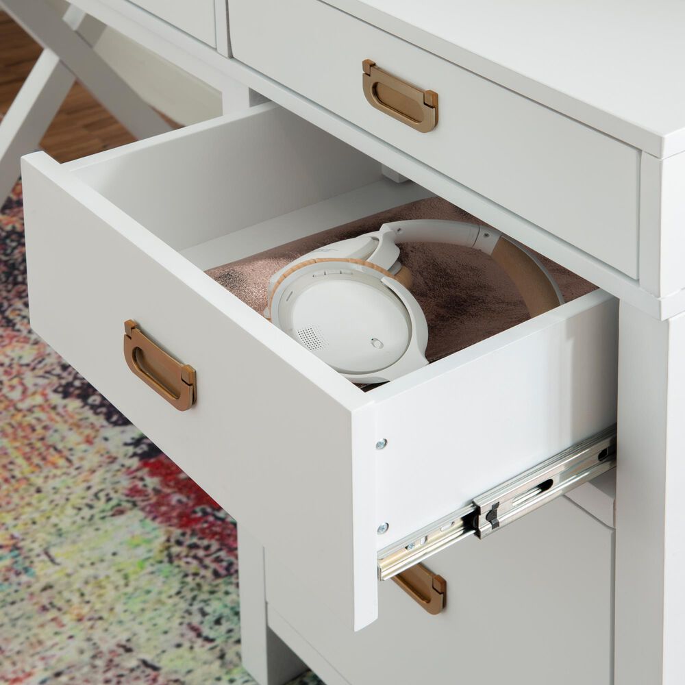 Linon Home Decor Peggy Side Storage Desk in White, , large