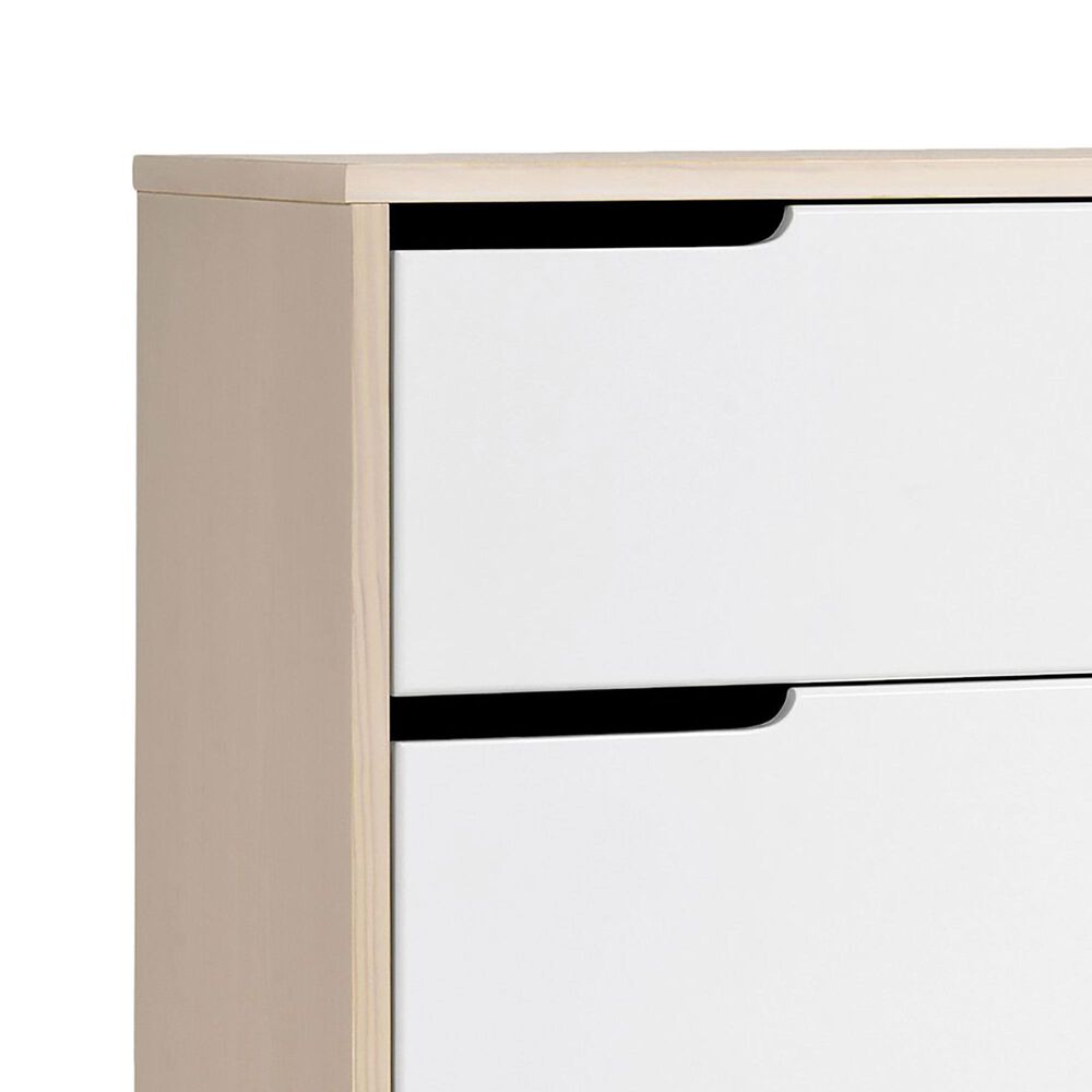 Babyletto Hudson 6 Drawer Double Dresser in Washed Natural and White, , large