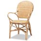 Baxton Studio Genna Arm Chair in Natural Brown, , large