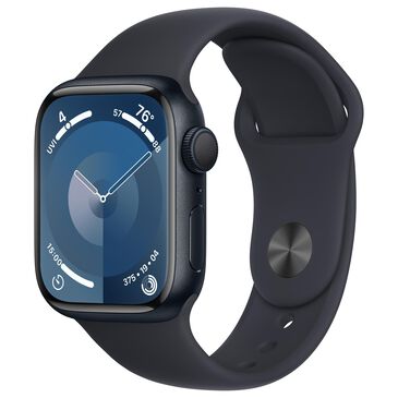 Apple Watch Series 9 GPS 41mm Midnight Aluminum Case with Midnight Sport Band - S/M, , large