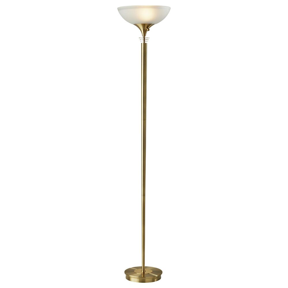 Adesso Metropolis Torchiere in Antique Brass, , large