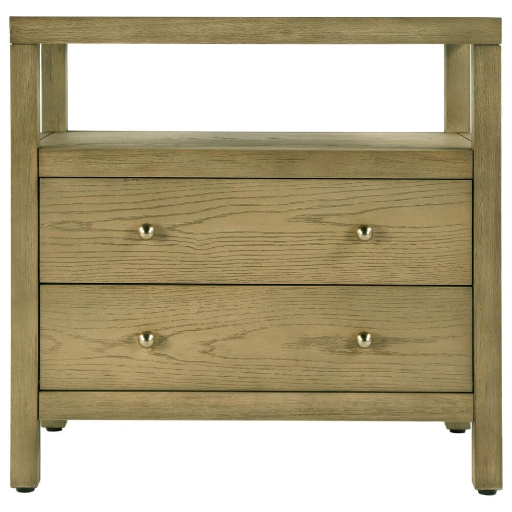 Butler Specialty Company Nora 2-Drawer Wide Nightstand with Open Shelf in Light Oak, , large