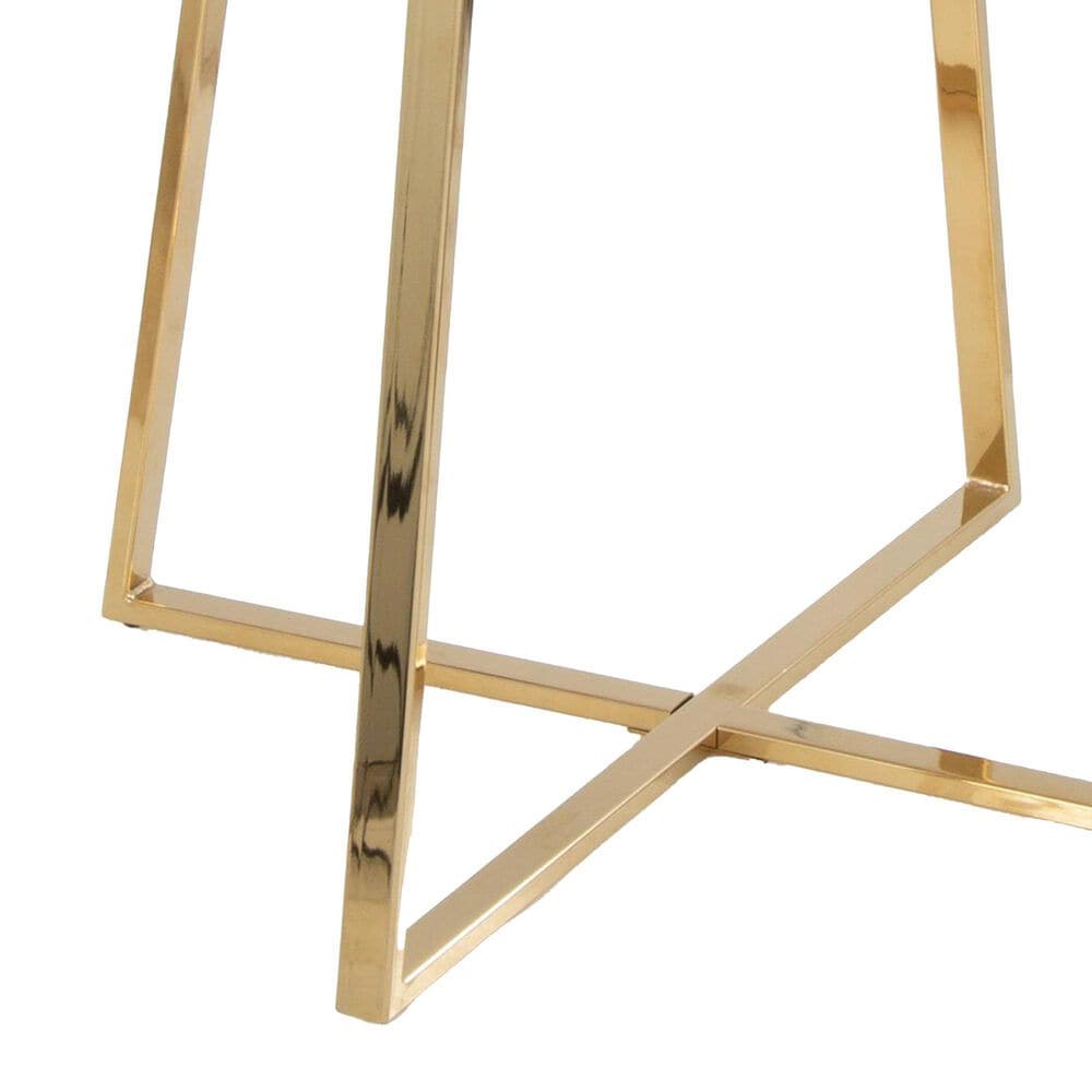 LumiSource Cosmo Contemporary Dining Table in Gold Metal and Walnut Wood by LumiSource, , large