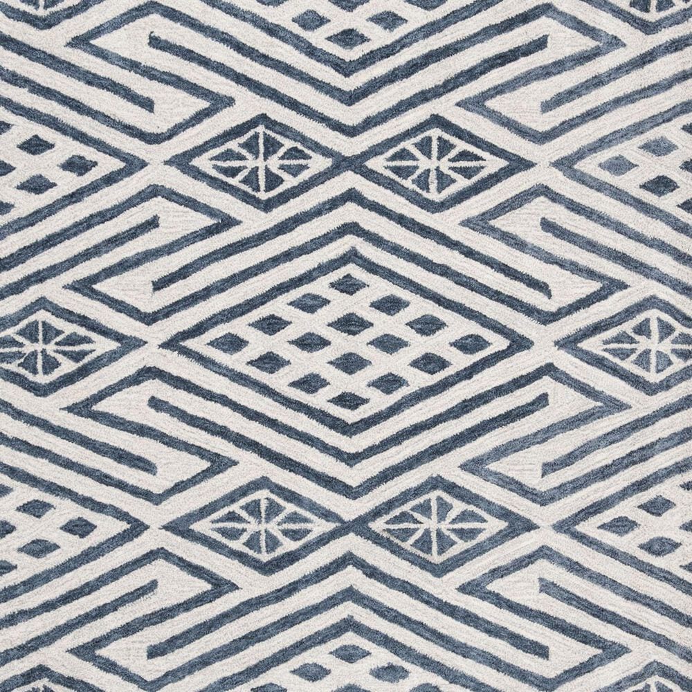 Safavieh Micro-Loop MLP611M 5&#39; Round Blue and Ivory Area Rug, , large